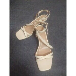 A New Day Women's Size 9 1/2 Irena Strappy Sandal Heels Beige Nwt